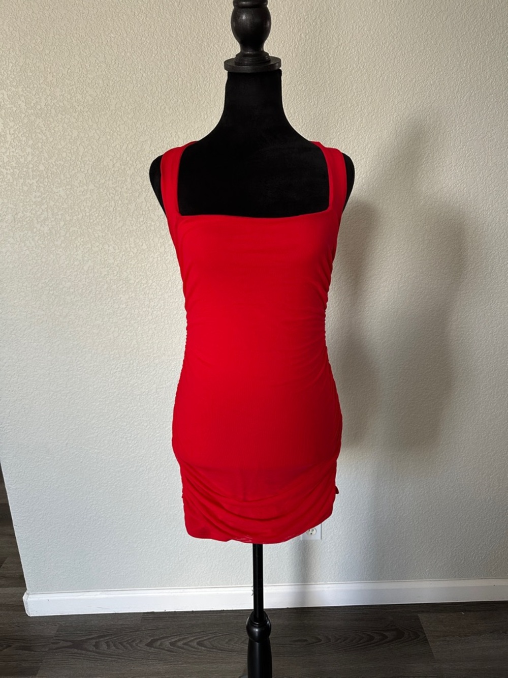 NWOT Simple Red Sleeveless Bodycon Mini Dress